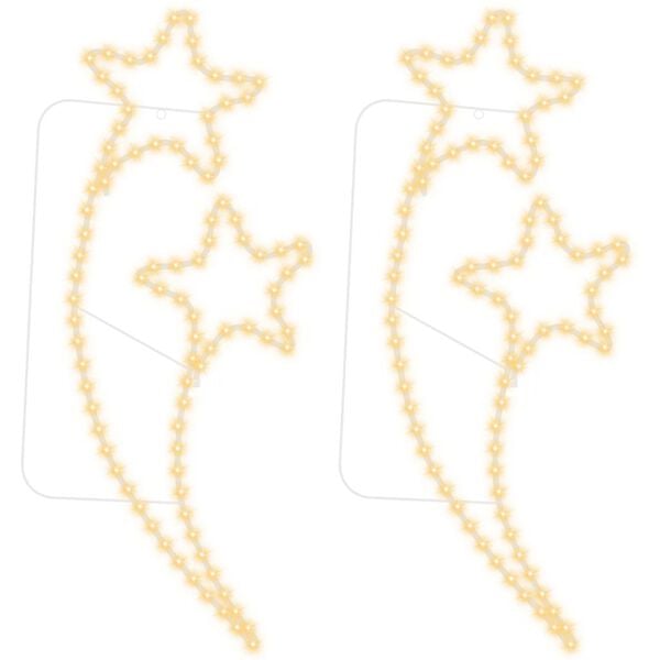 vidaXL Stjerneformede taulys 2 stk varmhvit 125,5x53x4,5 cm