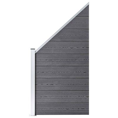 vidaXL Gjerdesett WPC 9 firkantet + 1 slisset 1657x186 cm grå