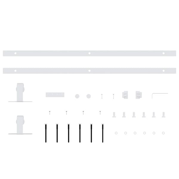 vidaXL Mini skyvedørsett karbonstål hvit 122 cm