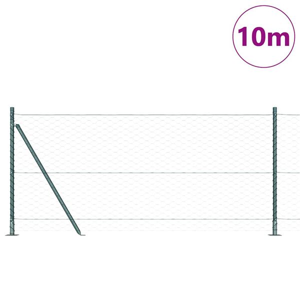 vidaXL Gjerdep&aring;le gr&oslash;nn 10 x 0,8 m (50 mm nett) St&aring;l og PVC