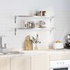 vidaXL Vegghyller 2 stk 100x23,5 cm s&oslash;lv rustfritt st&aring;l