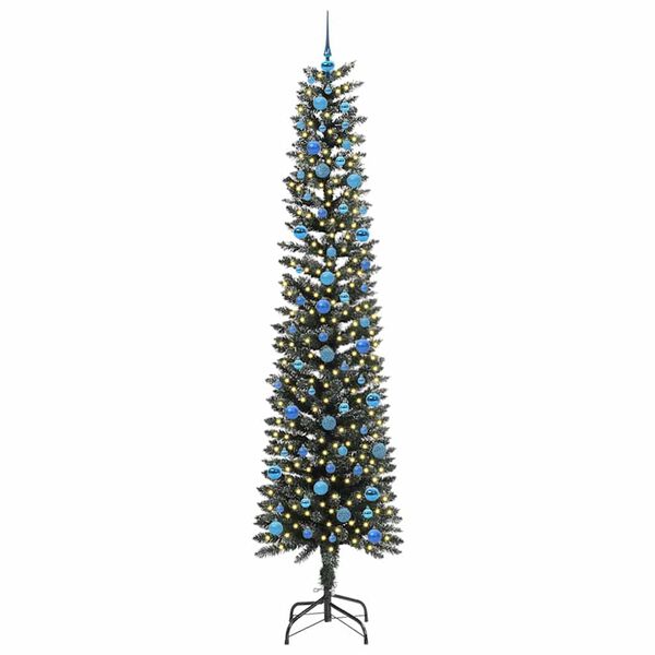 vidaXL Kunstig juletre med 300 LED gr&oslash;nn 240 cm PVC og plast og st&aring;l