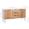 vidaXL Serviesskap New York 130,6 x 43 x 73,6 cm Heltre furu