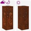 vidaXL Solenergi LED stibelys 2 pcs Corten St&aring;l Corten St&aring;l