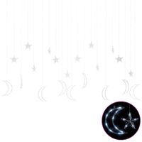 vidaXL Lysslynge stjerne og måne med fjernkontroll 345 LED kaldhvit