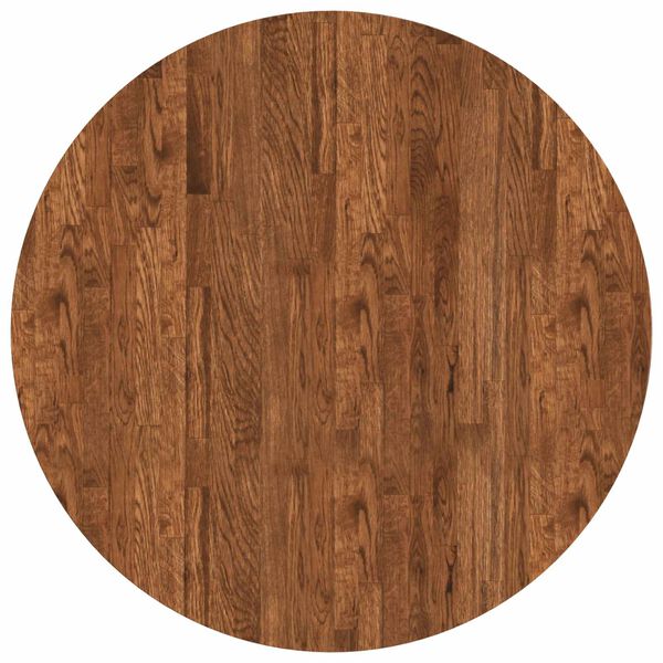 vidaXL Bordplate Lys Brun &Oslash; 80 x 2,5 cm Massivt Eiketre