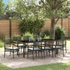 vidaXL Hage Spisegruppe 9 pcs Svart polyrotting