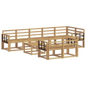 vidaXL Utend&oslash;rs sofa-sett 9 pcs Hvit Solid akasietre