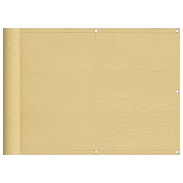 vidaXL Balkongskjerm sand 75x500 cm 100% polyester oxford