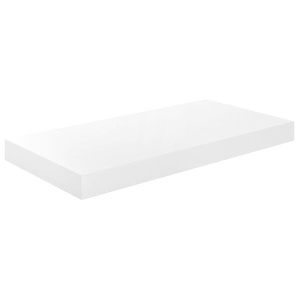 vidaXL Flytende vegghyller 2 stk h&oslash;yglans hvit 50x23x3,8 cm MDF