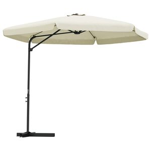 vidaXL Parasoll med st&aring;lstang 300 cm sandhvit