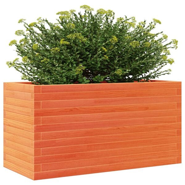 vidaXL Plantekasse voksbrun 90x40x46 cm heltre furu