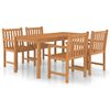 vidaXL 5-delers hagespisesett 160x80 cm heltre teak