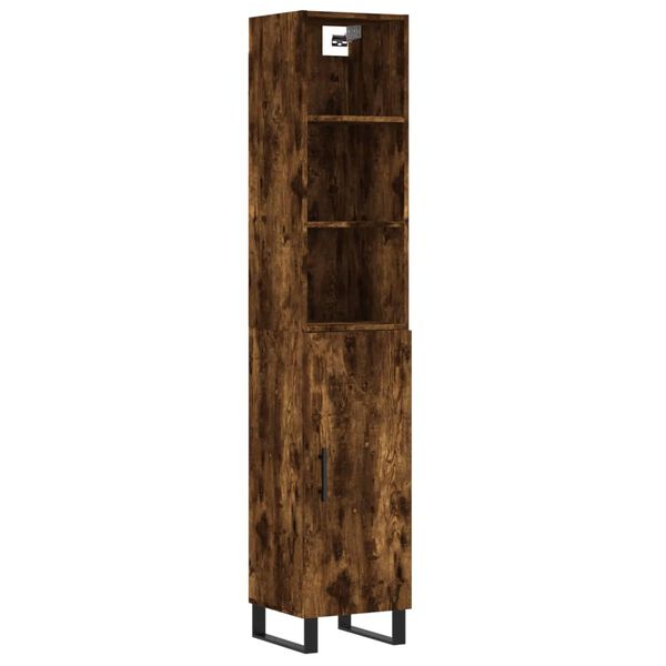 vidaXL Highboard r&oslash;kt eik 34,5x34x180 cm konstruert tre