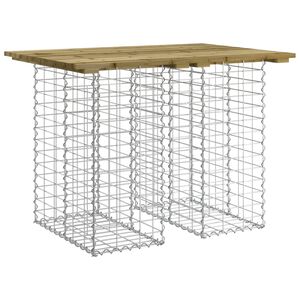 vidaXL Hagebord gabiondesign 100x70x72 cm impregnert furu