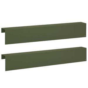 vidaXL Kantprofil til hage 2 stk. 100 x 10 x 15 cm St&aring;l Olivengr&oslash;nn