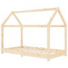 vidaXL Sengeramme barn gr&aring; heltre furu 70x140 cm