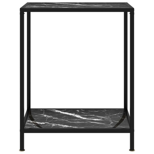vidaXL Konsollbord svart 60x35x75 cm herdet glass