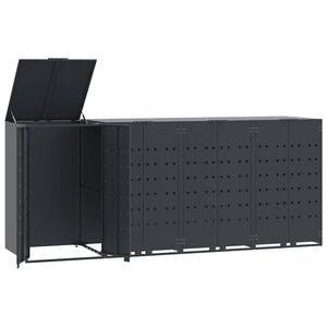 vidaXL S&oslash;ppeldunkskur for 4 dunker antrasitt 276x79x117 cm st&aring;l