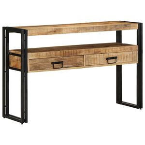 vidaXL Konsollbord med skuff Brun 120 x 33 x 75 cm Massiv mango tre