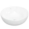 vidaXL Vask 44x17 cm keramikk rund hvit