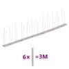 vidaXL Fuglepigger 2-rader 6 stk rustfritt st&aring;l 3 m