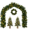 vidaXL Mini juletresett 45 cm 125 LED-lys Varmhvit PVC og PE Gr&oslash;nn