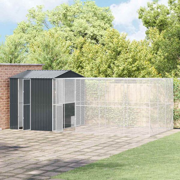 vidaXL Fuglebur Antrasitt 635 x 304 x 247 cm Galvanisert St&aring;l