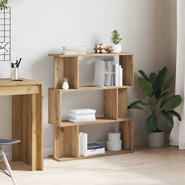 vidaXL Bokhylle artisan eik 80x24x96 cm konstruert tre