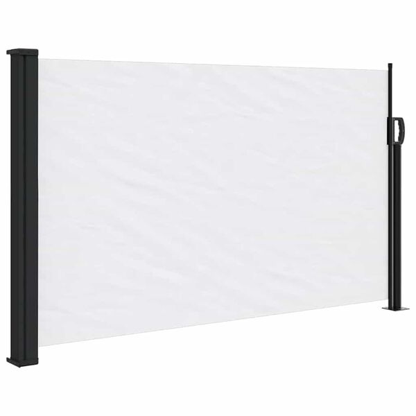 vidaXL Uttrekkbar sidemarkise hvit 117x300 cm