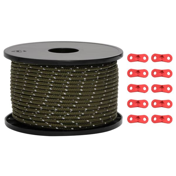 vidaXL Barduner med refleksstrimler og skiften&oslash;kler 50 m 5 mm