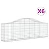 vidaXL Gabionkurver buede 6 stk 200x30x60/80 cm galvanisert jern