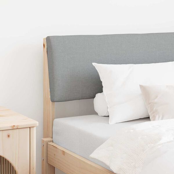 vidaXL Polstret sengegavl Lysegrå 100 cm Massiv furu