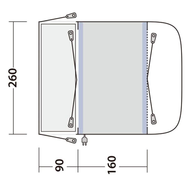 Outwell Biltelt Newburg 160 Air svart og gr&aring;