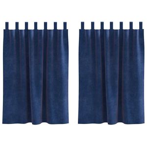 vidaXL Blendingsgardiner 2 pcs M&oslash;rkebl&aring; 140 x 140 cm Fl&oslash;yel