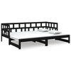 vidaXL Uttrekkbar dagseng svart heltre furu 2x(90x190) cm