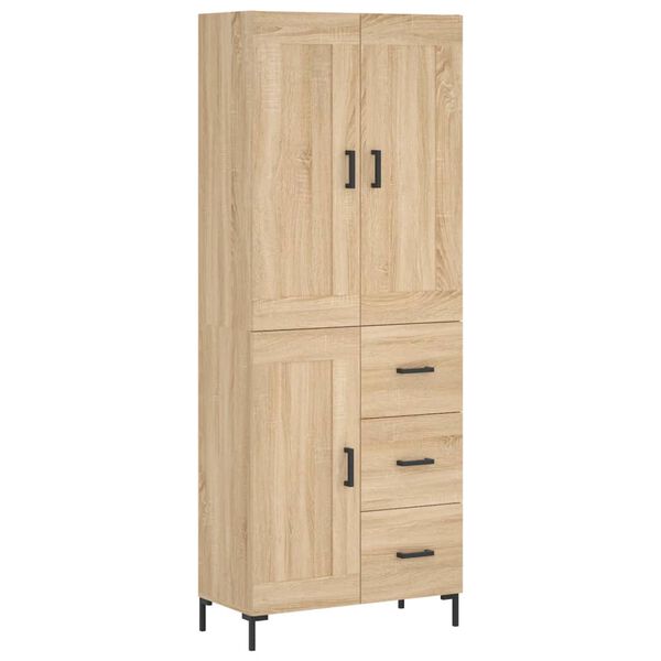 vidaXL Highboard sonoma eik 69,5x34x180 cm konstruert tre