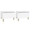 vidaXL Sidebord 2 stk hvit 50x46x35 cm konstruert tre