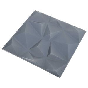 vidaXL Veggpaneler 12 stk. 50 x 50 cm Diamond Gr&aring; XPS Skum