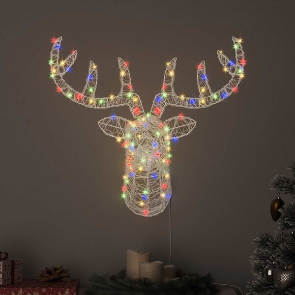 vidaXL Rudolf hode med 140 LED fargerik 60 cm Akryl