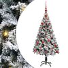 vidaXL Kunstig juletre Hvit 120 cm PVC og St&aring;l og Plast