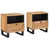 vidaXL Nattbordskap 2 stk. Naturlig 40 x 33 x 46 cm Massiv mango tre
