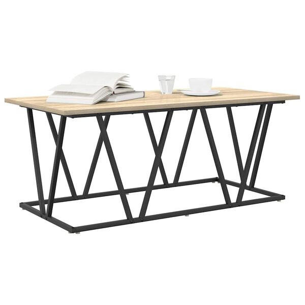 vidaXL Kaffebord Sonoma eik 100 x 50 x 40 cm Ingeni&oslash;rtre og metall
