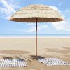 vidaXL Strandparasol Naturlig 255 x 255 x 255 cm Polyester og st&aring;l