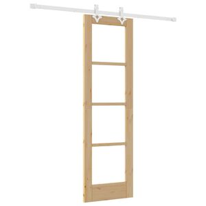vidaXL Skyved&oslash;r 61 x 198,5 cm Massivt furutre og glass Naturlig