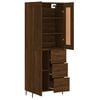 vidaXL Highboard brun eik 69,5x34x180 cm konstruert tre