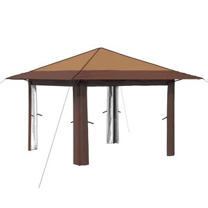 vidaXL Gazebo uten sidevegg Beige og Brun 210D Oxford med s&oslash;lvbelegg