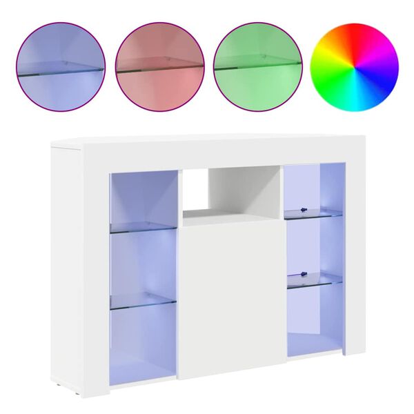 vidaXL Hj&oslash;rne LED TV-skap Veggmontert Hvit 100x40x68cm Konstruert tre