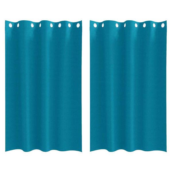 vidaXL M&oslash;rkleggende Gardiner med Ringer 2 pcs Turkis 175 x 140 cm