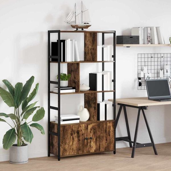 vidaXL Bokhylle R&oslash;kt eik 80 x 30 x 155,5 cm Konstruert tre